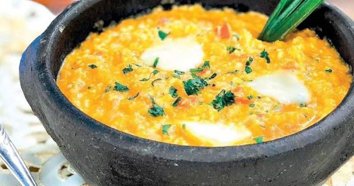 vista a una olla de humita